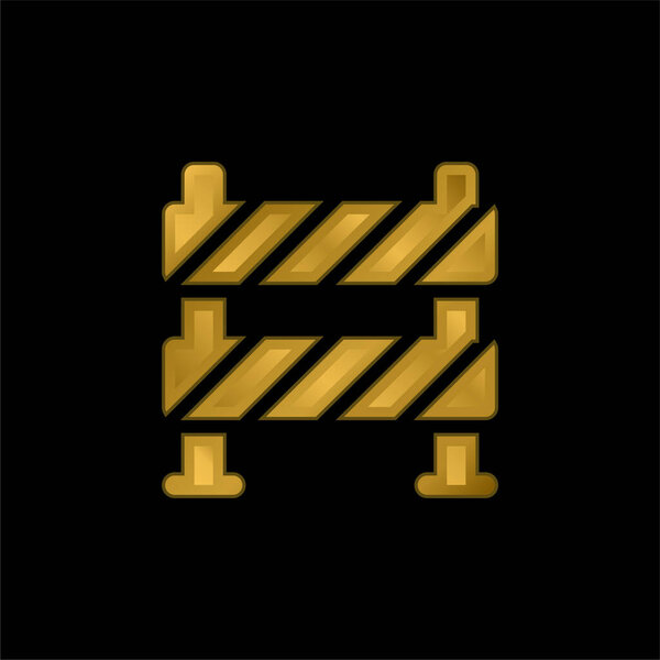 Barrier gold plated metalic icon or logo vector