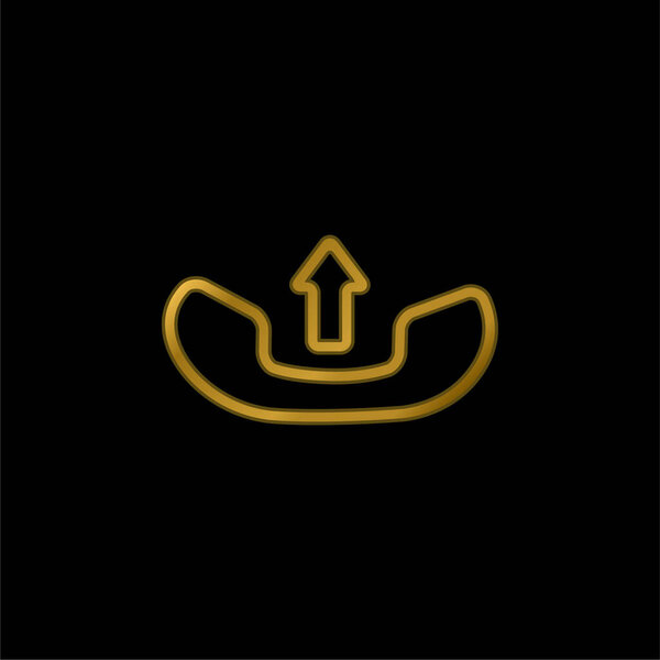 Answer A Call gold plated metalic icon or logo vector