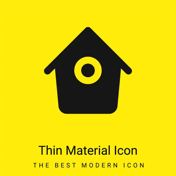 Bird House Small Hole Minimal Bright Yellow Material Icon — Stock Vector