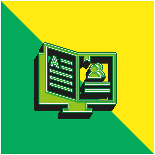 Green and yellow modern 3d vector icon logo