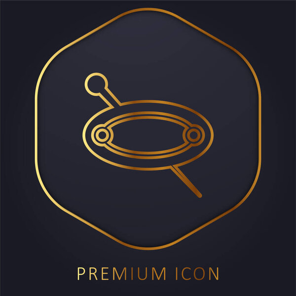 Большой логотип или значок золотой линии Hairpin