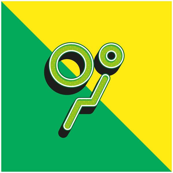 Подушка безопасности Зеленый и желтый современный 3d векторный логотип