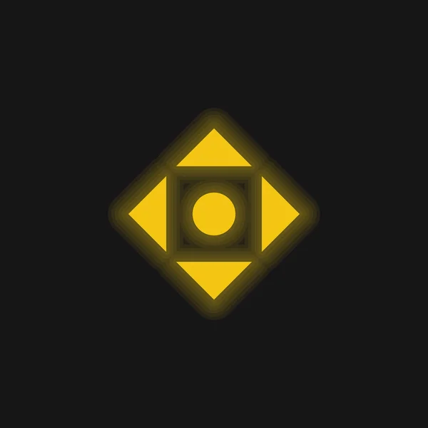 stock vector Align Symbol yellow glowing neon icon