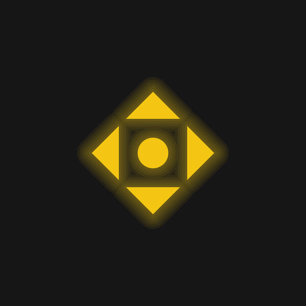 Выровнять жёлтый светящийся неоновый значок