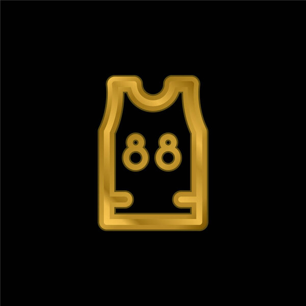 Basketball Jersey gold plated metalic icon or logo vector