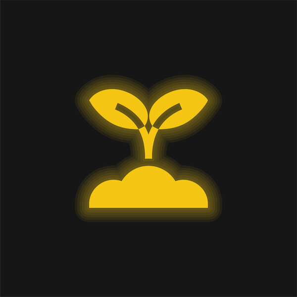 Желтый светящийся неоновый значок