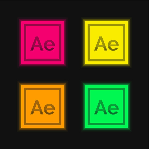 After Effects four color glowing neon vector icon