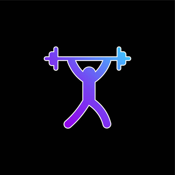 Barbell blue gradient vector icon