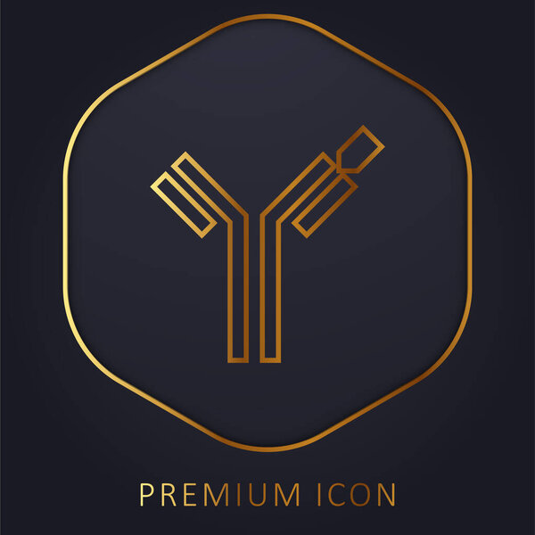 Antibody golden line premium logo or icon