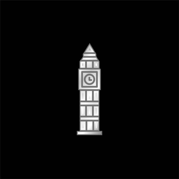 Big Ben silver plated metallic icon