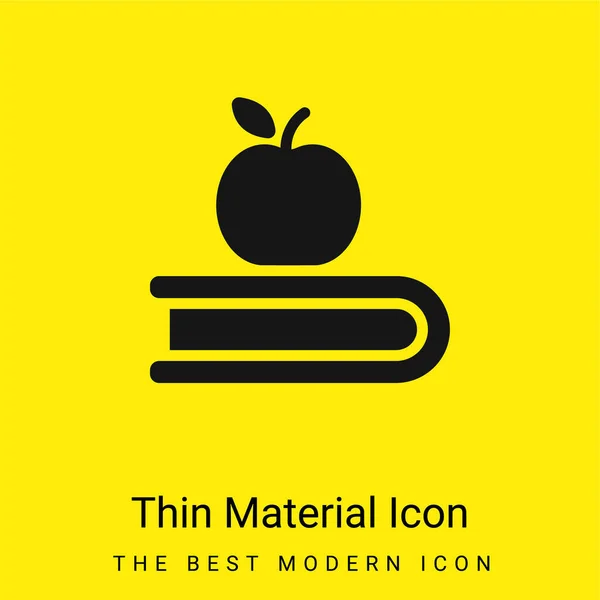 Book Apple Minimal Bright Yellow Material Icon — Stock Vector