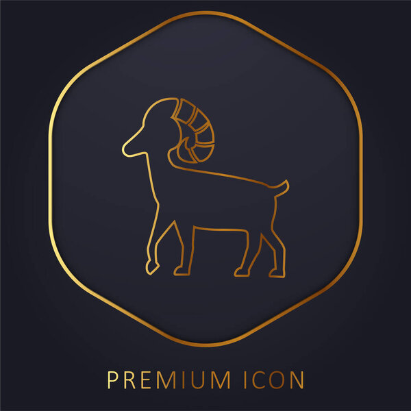 Aries golden line premium logo or icon