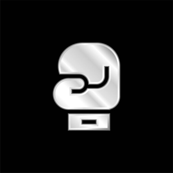 Серебристая икона боксерских перчаток