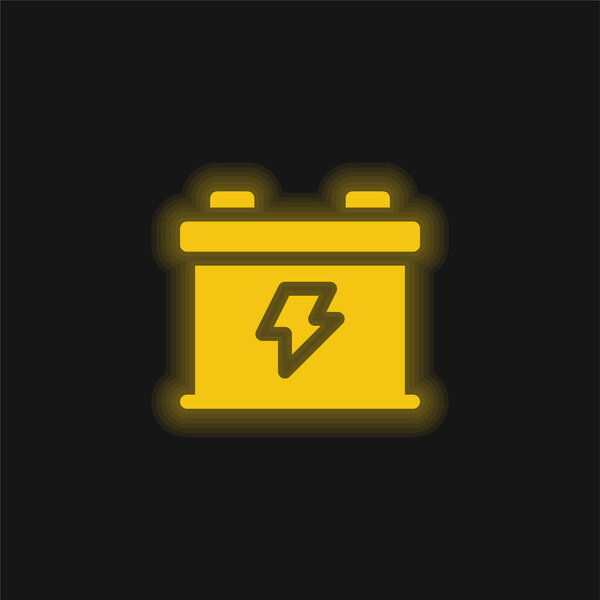 Желтый светящийся значок батареи