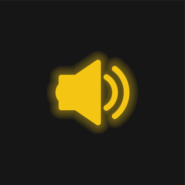 Большой динамик с двумя SOUNDWaves желтый перчаточный неоновый значок