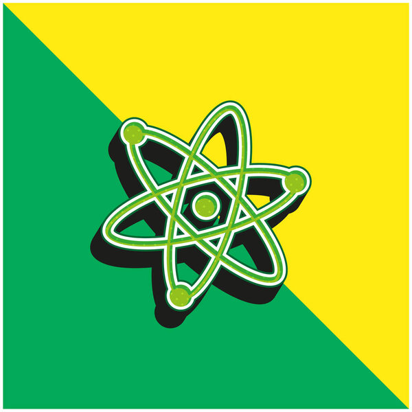 Atoms Symbol Green and yellow modern 3d vector icon logo