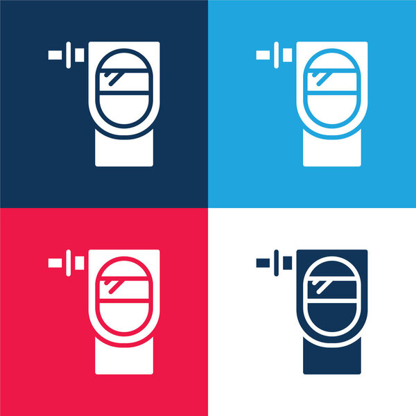 Breathalyzer blue and red four color minimal icon set