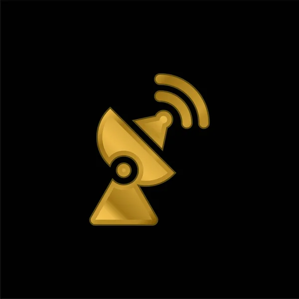 Antena Chapado Oro Icono Metálico Logo Vector — Archivo Imágenes Vectoriales