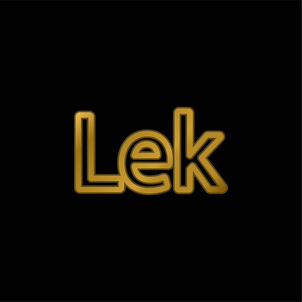 Албания Лек Валюта Символ позолоченный металлический значок или логотип вектор