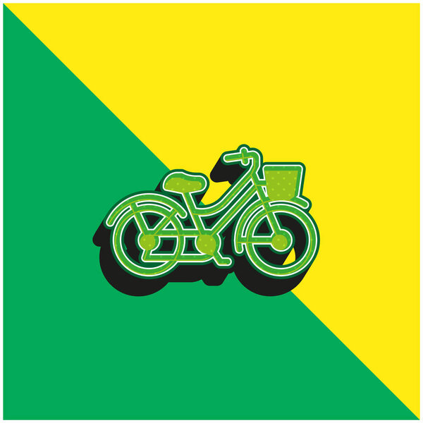 Bike Green and yellow modern 3d vector icon logo