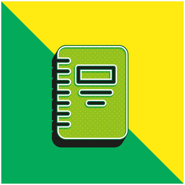 Green and yellow modern 3d vector icon logo
