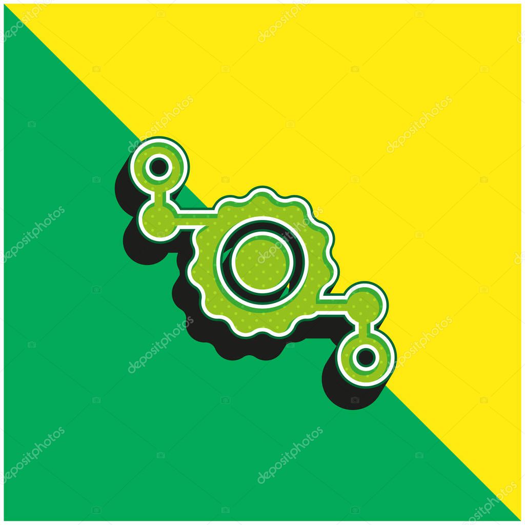 Assembly Green and yellow modern 3d vector icon logo