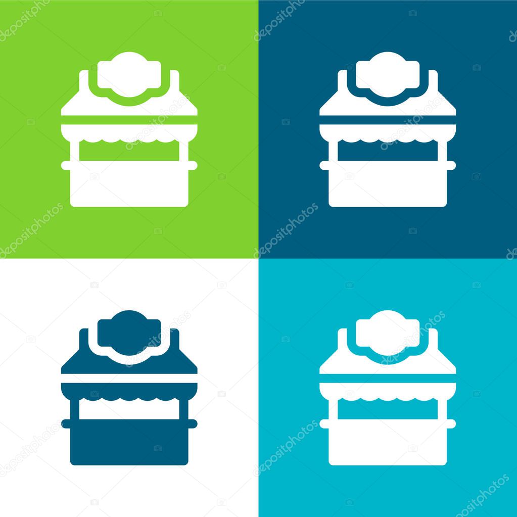 Booth Flat four color minimal icon set