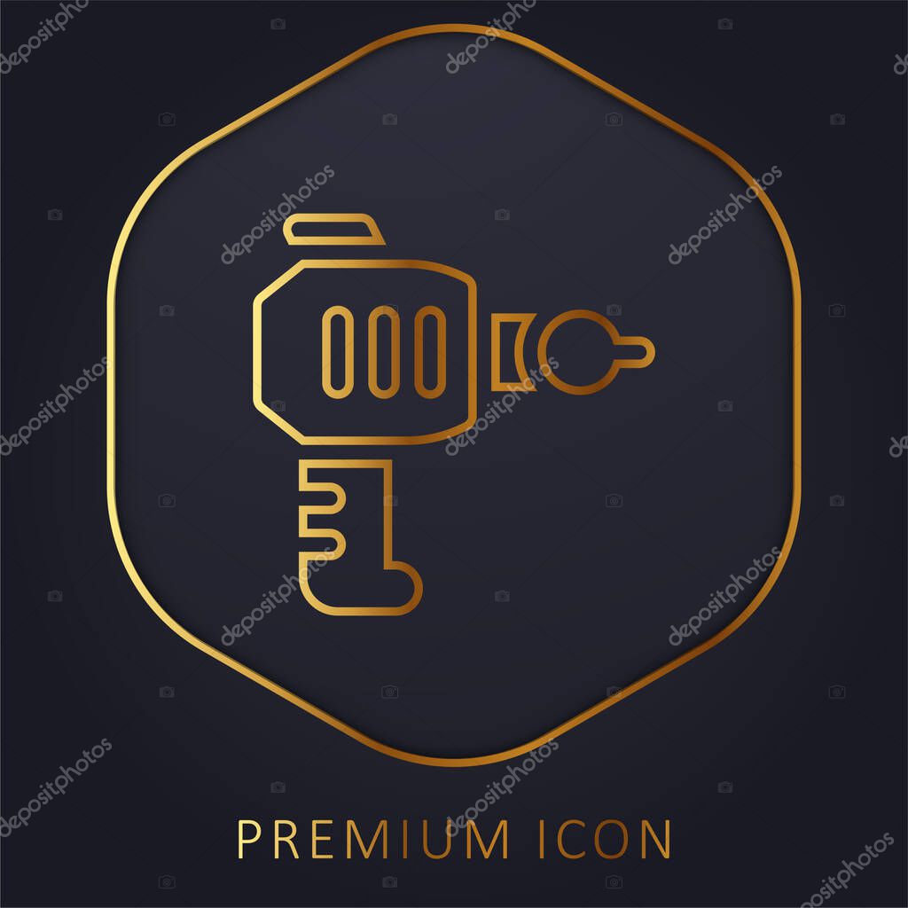 Blaster golden line premium logo or icon