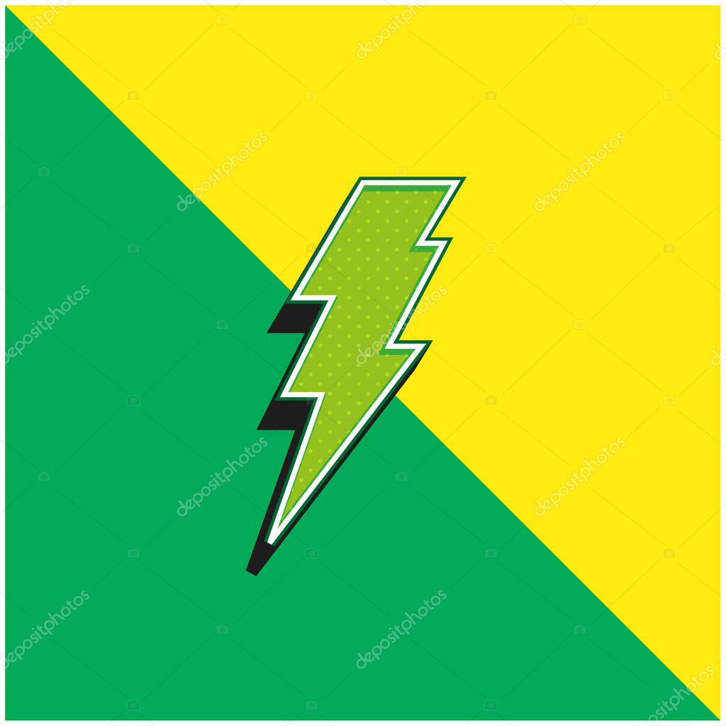Bolt Green and yellow modern 3d vector icon logo