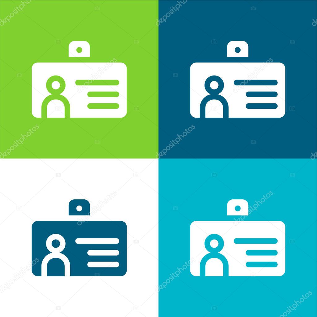 Badge Flat four color minimal icon set