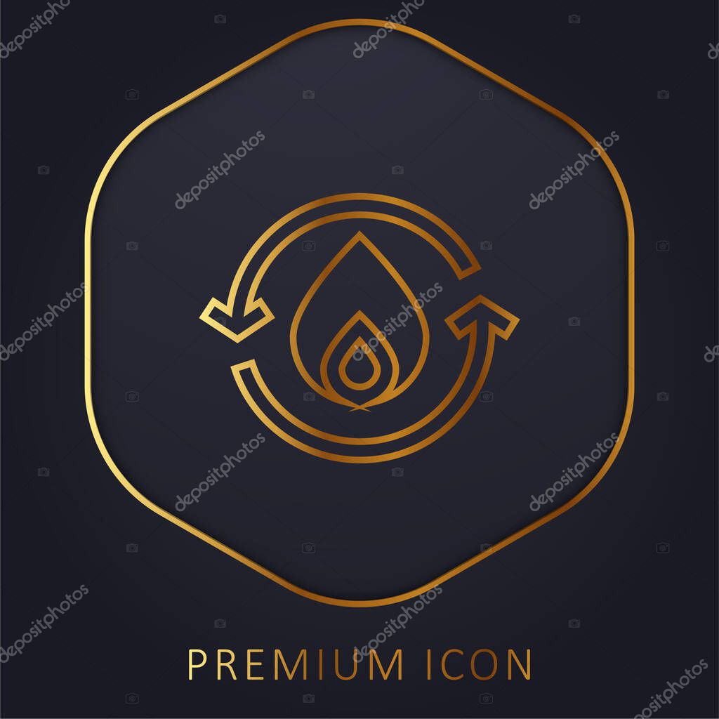 Bio Energy golden line premium logo or icon