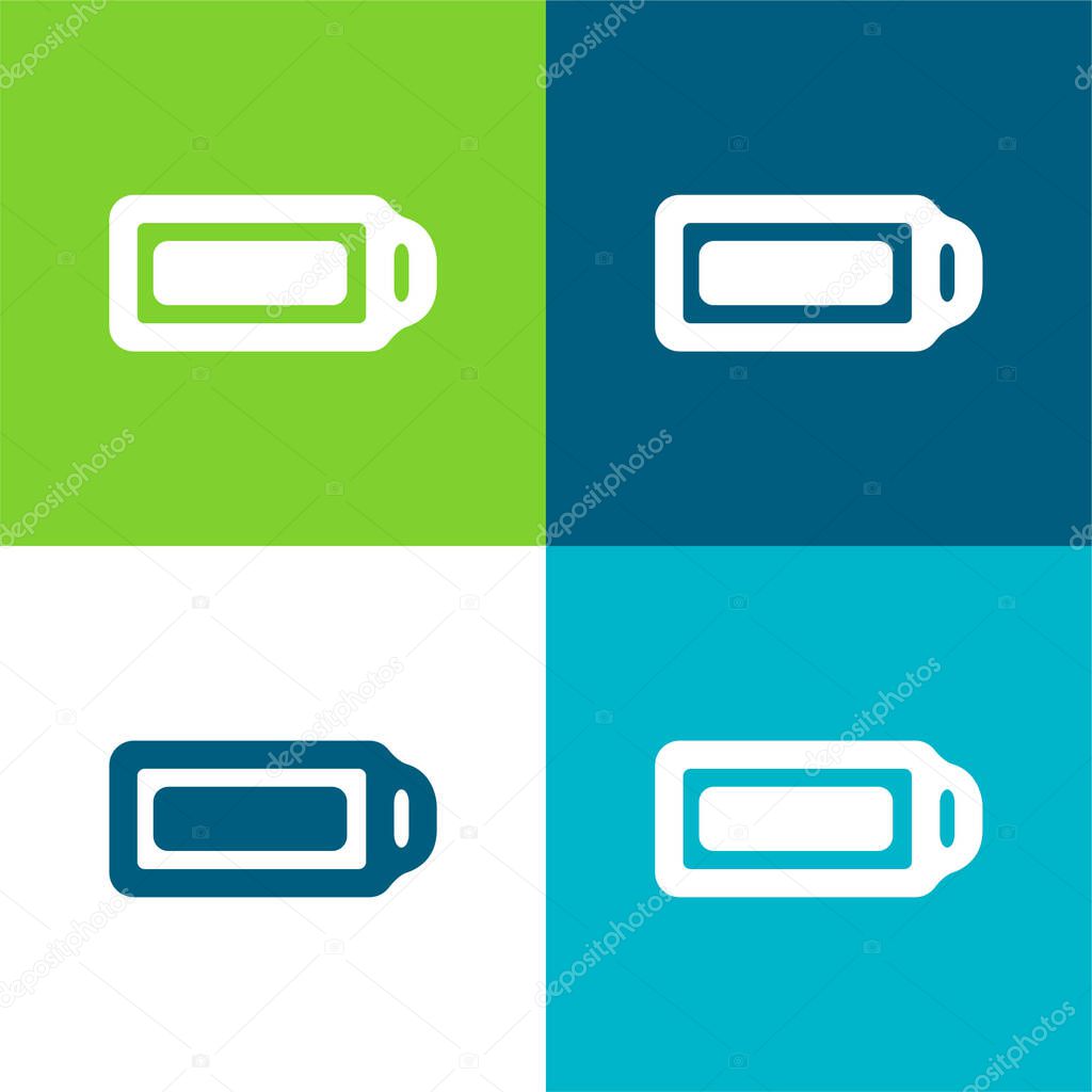 Battery Full Flat four color minimal icon set