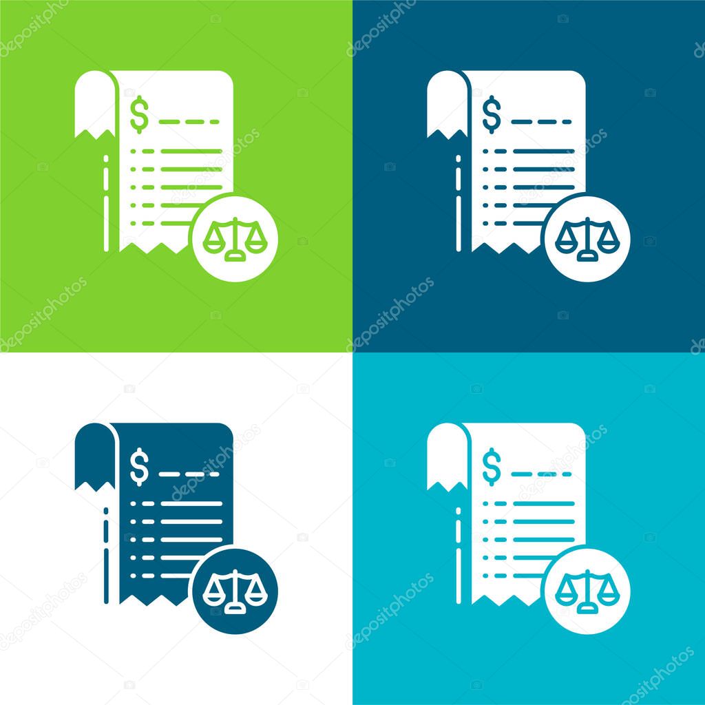 Bill Flat four color minimal icon set
