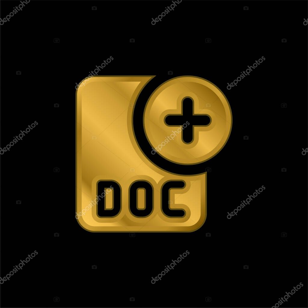 Add gold plated metalic icon or logo vector