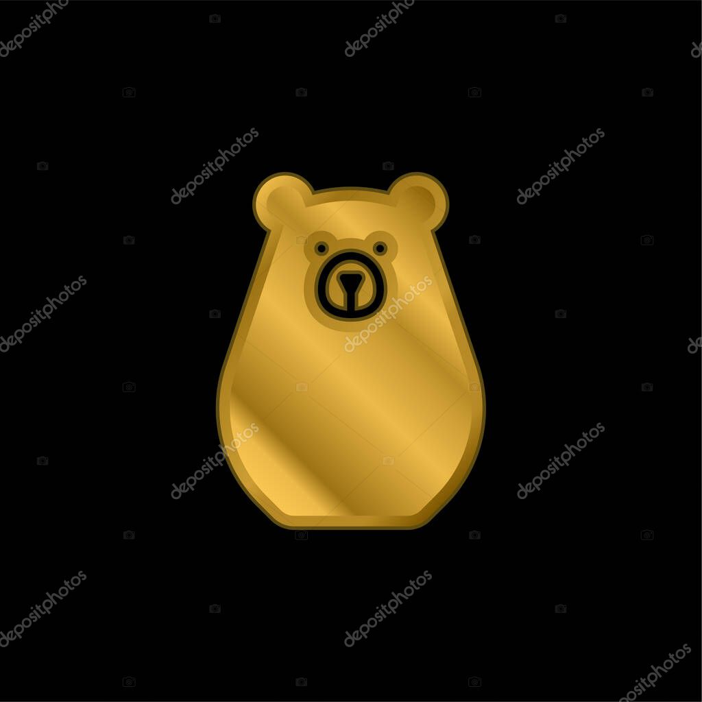 Bearbot gold plated metalic icon or logo vector