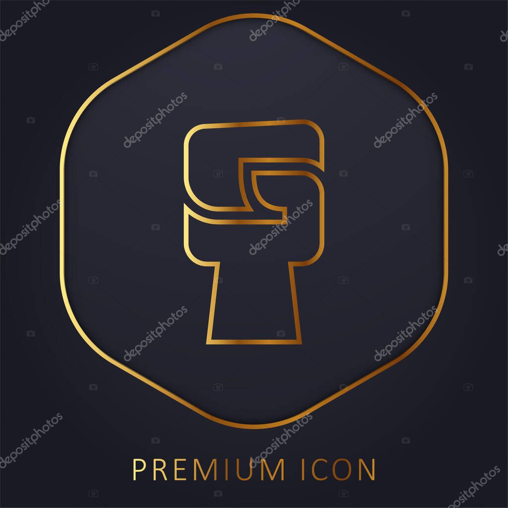 Black Power golden line premium logo or icon