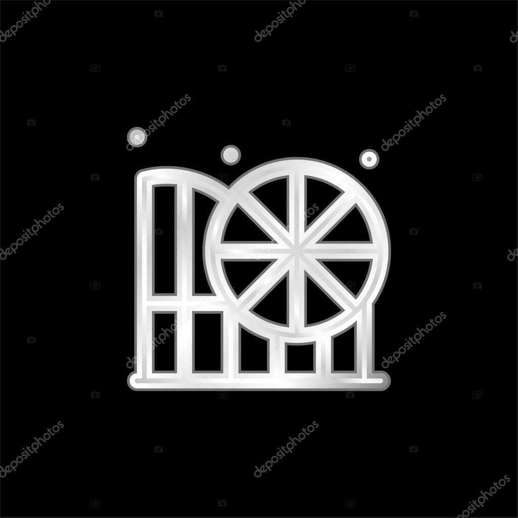 Amusement Park silver plated metallic icon