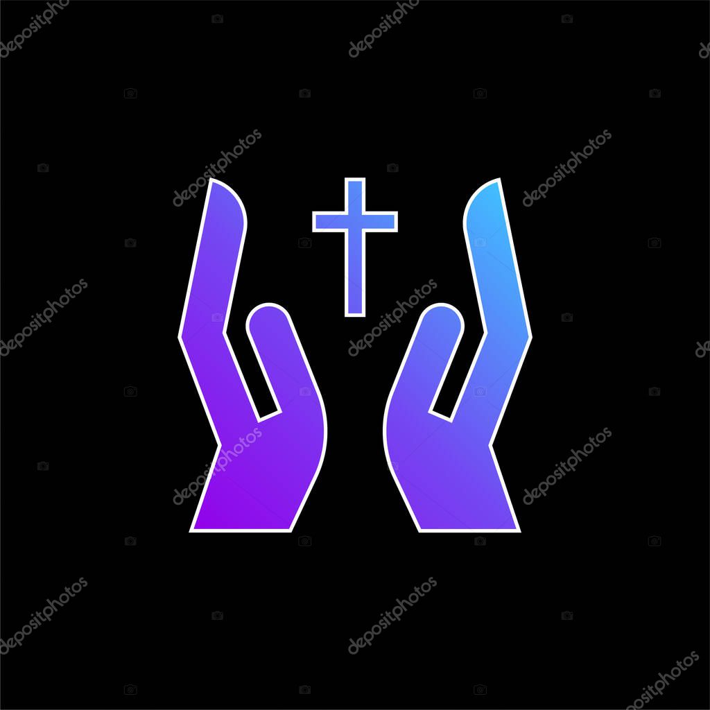 Bless blue gradient vector icon