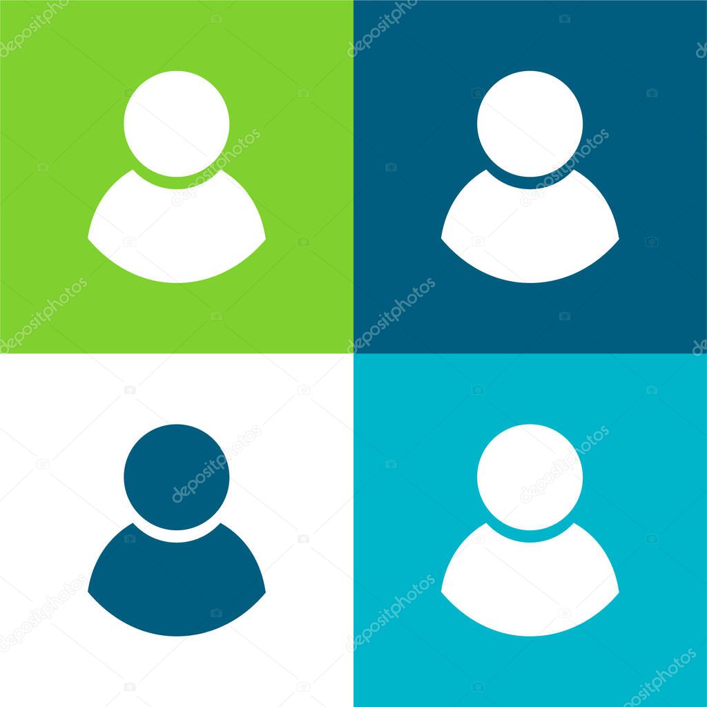 Black Male User Symbol Flat four color minimal icon set