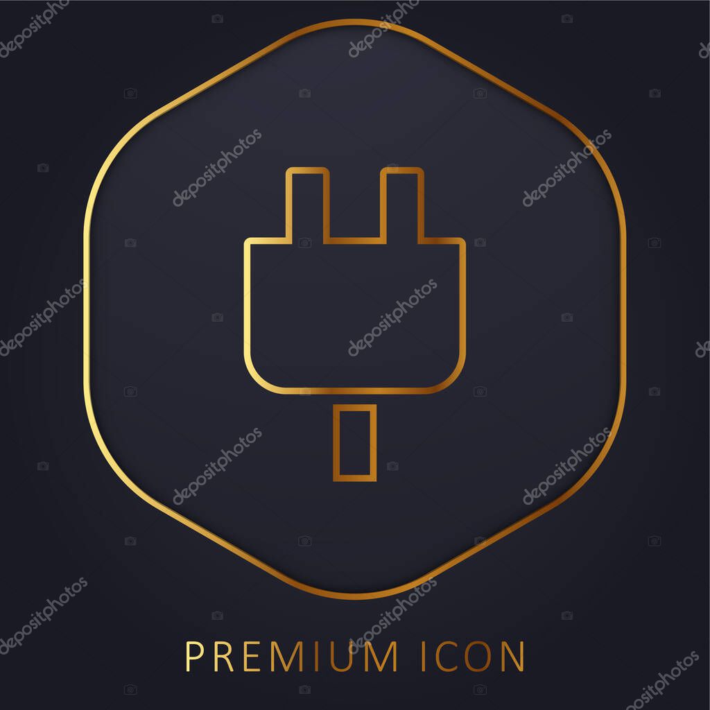 Black Plug Head golden line premium logo or icon