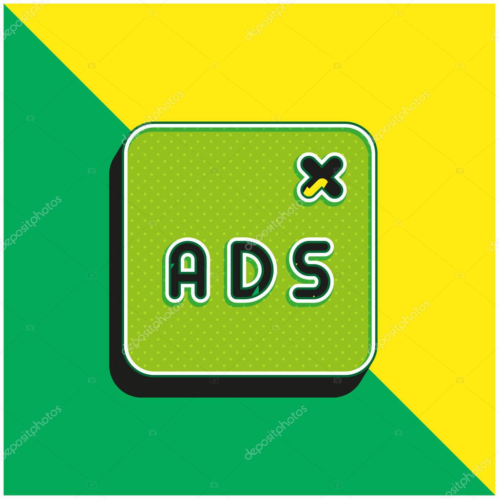 Blocked Green and yellow modern 3d vector icon logo