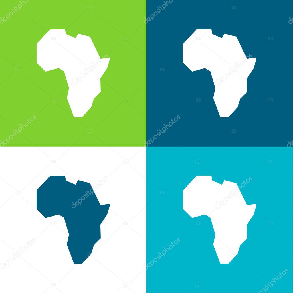 Africa Flat four color minimal icon set