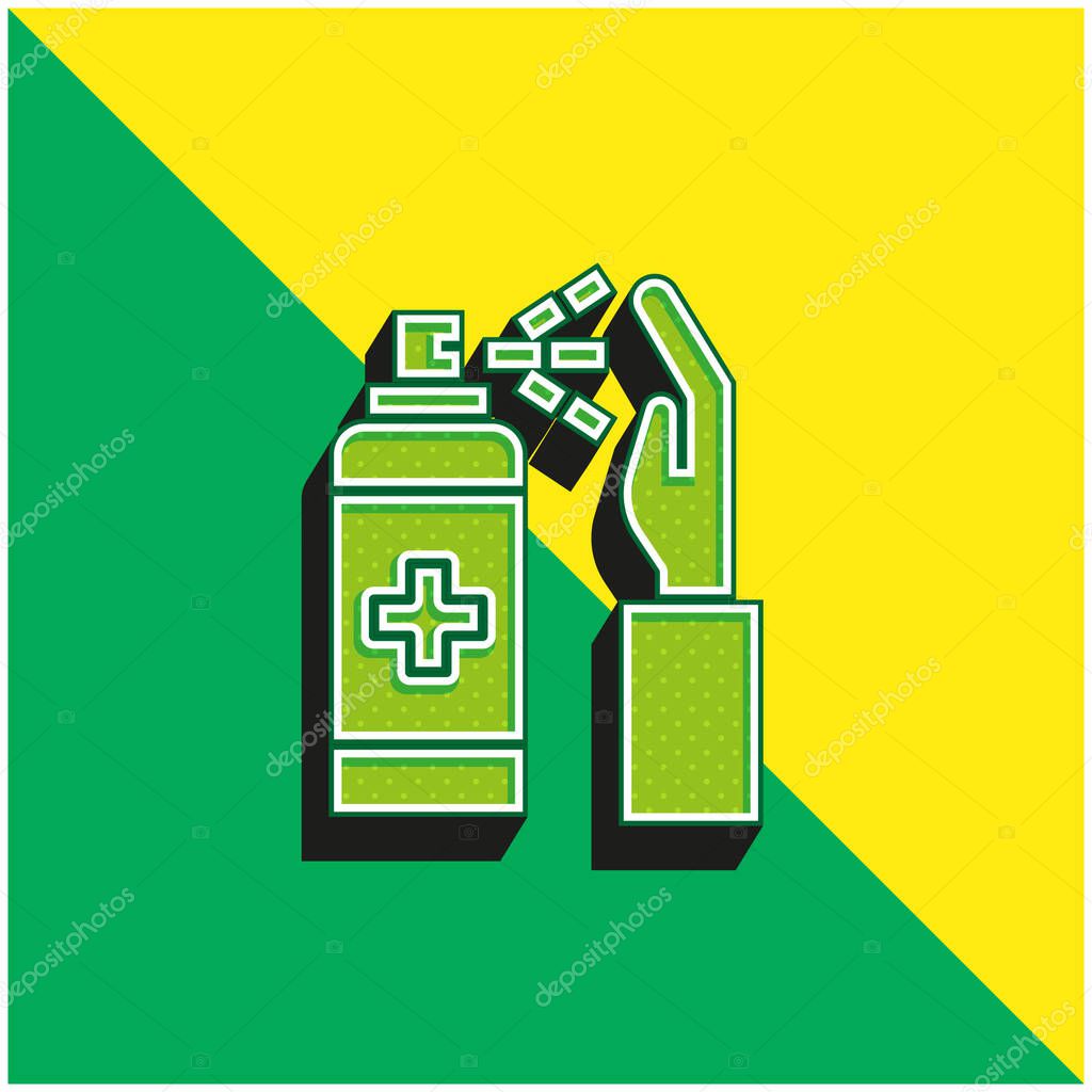 Alcohol Gel Green and yellow modern 3d vector icon logo