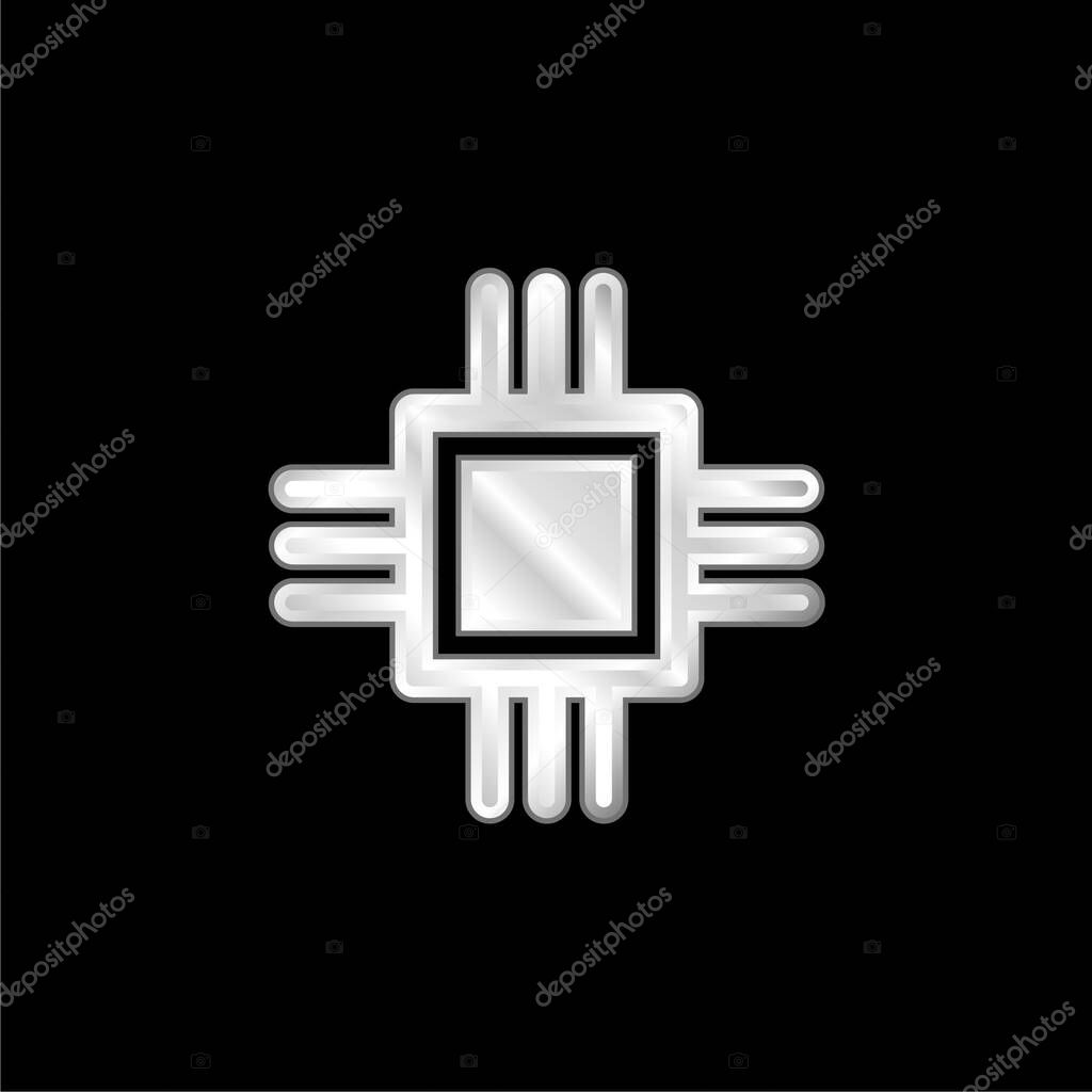 Big Chip silver plated metallic icon