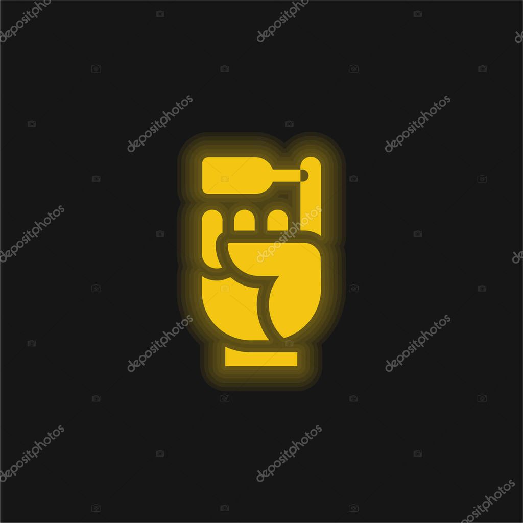 Blood Test yellow glowing neon icon