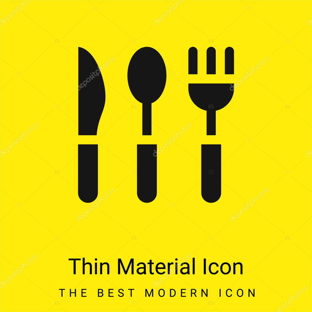 Baby Cutlery minimal bright yellow material icon