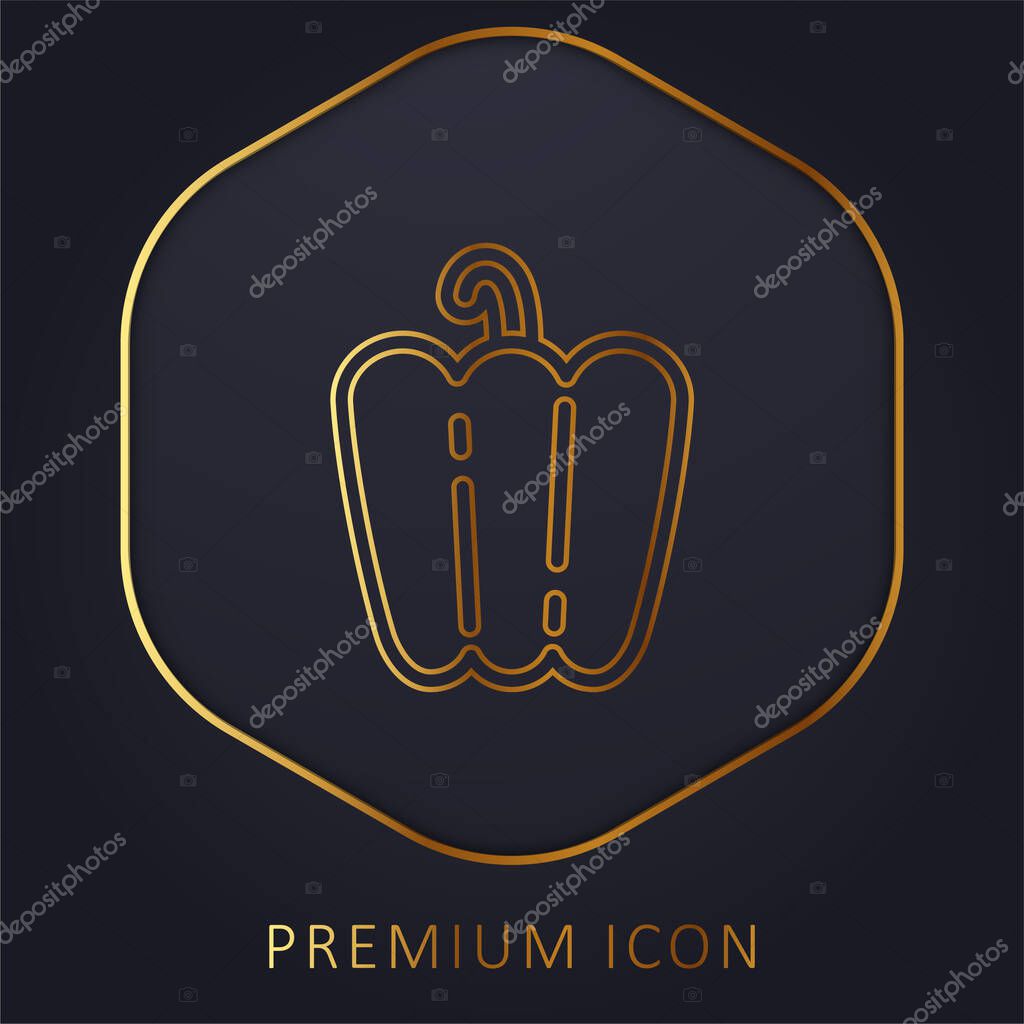 Bell Pepper golden line premium logo or icon