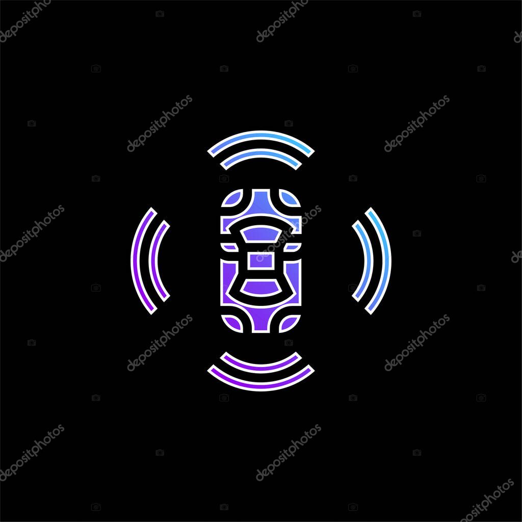 3d Sensor blue gradient vector icon