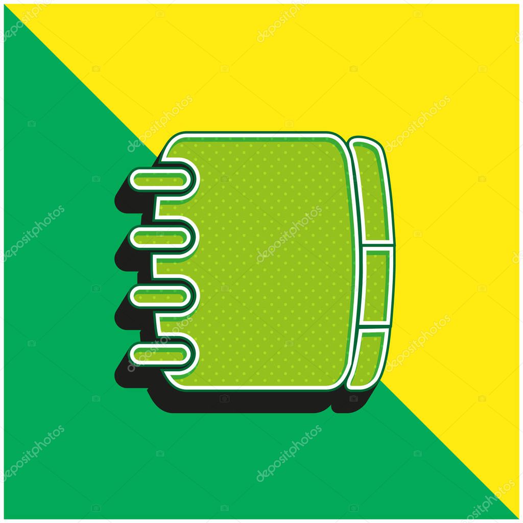 Book Green and yellow modern 3d vector icon logo