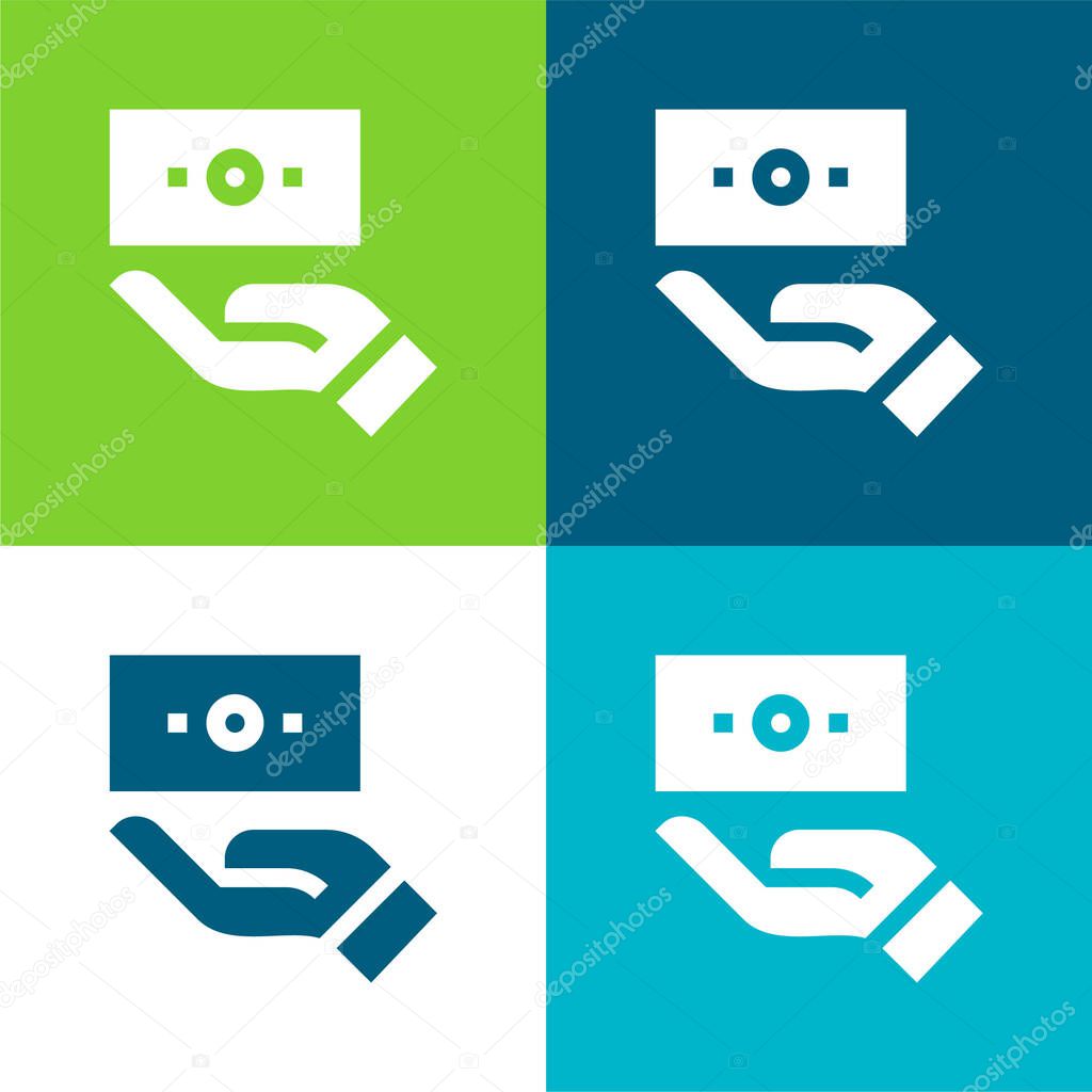 Bill Flat four color minimal icon set